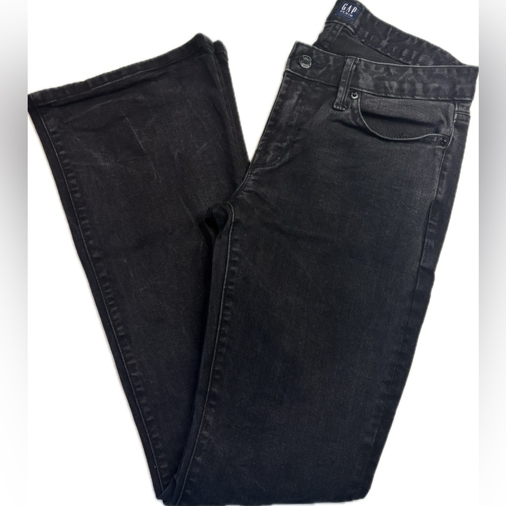 ✨Black Gap Denim Flare Bell Bottom Leg Size 26 Regular Long And Lean